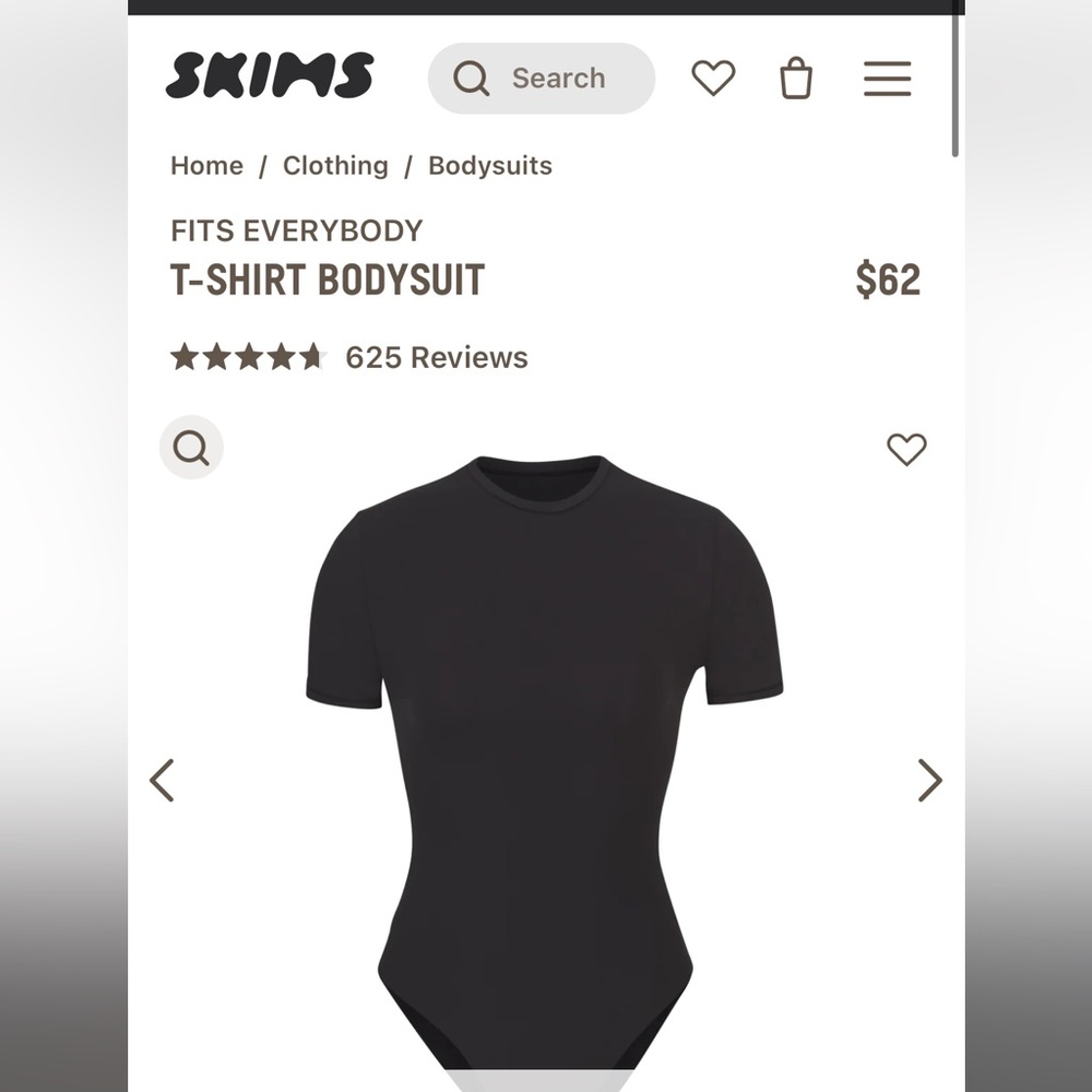 Black Skims T-shirt Bodysuit